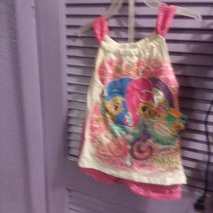 NEW 2 PIECE GIRLS SHIMMER AND SHINE SHORT SET SIZE 4T